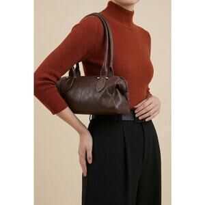 Etienne Signer VTG Brown Pebble Leather Satchel